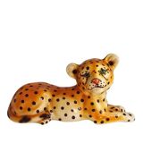 Jeune léopard en céramique italienne vintage – Années 1970
