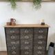 Renovated metal furniture with 15 roneo flaps.