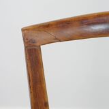 Lot de 4 chaises de salle à manger anglaises anciennes du XIXe siècle avec assises en osier