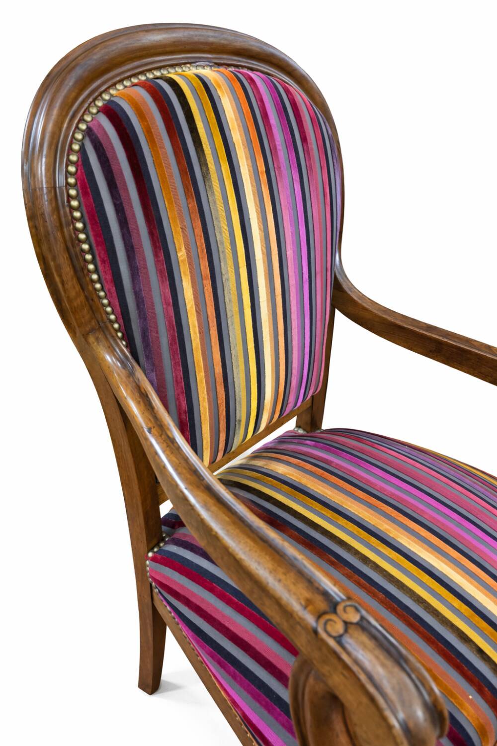 Antique carved wooden armchair, Louis-Philippe style