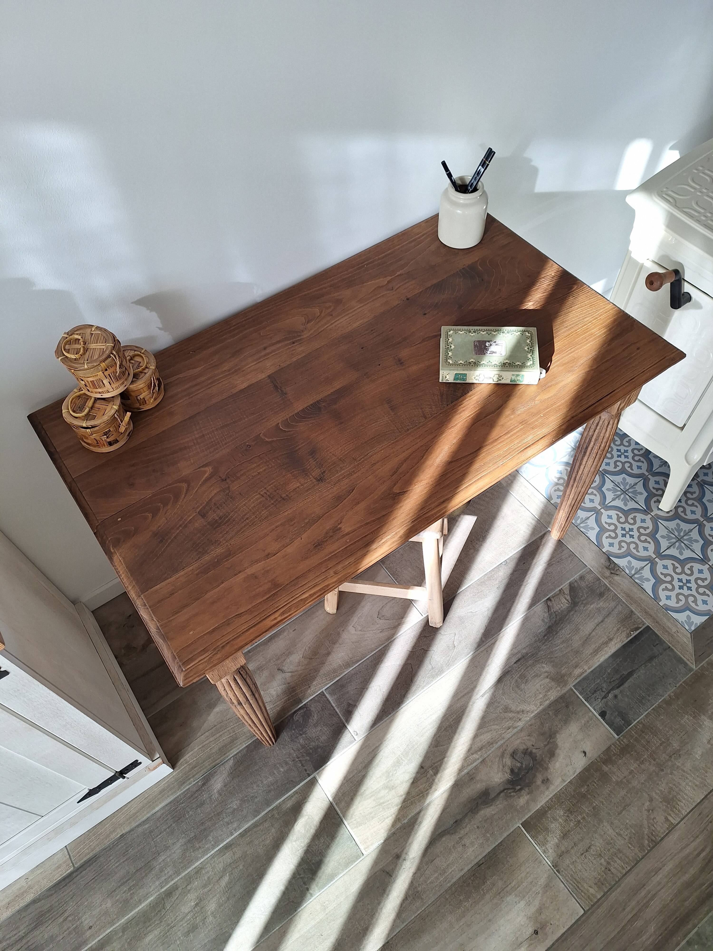 Oak farmhouse table in country style
