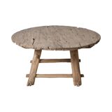 Xianping - Antique round coffee table in solid elm no. 1