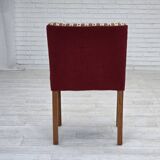 1960s, set of 2 Danish easy chairs, traditional Danish woven wool fabric.