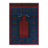 Tapis vintage turc de oushak tissé à la main 114x163 cm