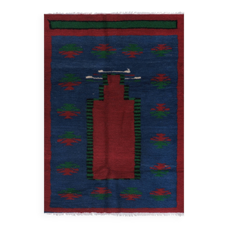 Vintage Turkish Oushak Rug Handwoven 114x163 cm