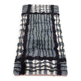 Mid-Century Modern Swedish Rya Rug in Grey, Black, and White, 1950s