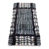 Tapis Rya suédois moderne du milieu du siècle en gris, noir et blanc, années 1950