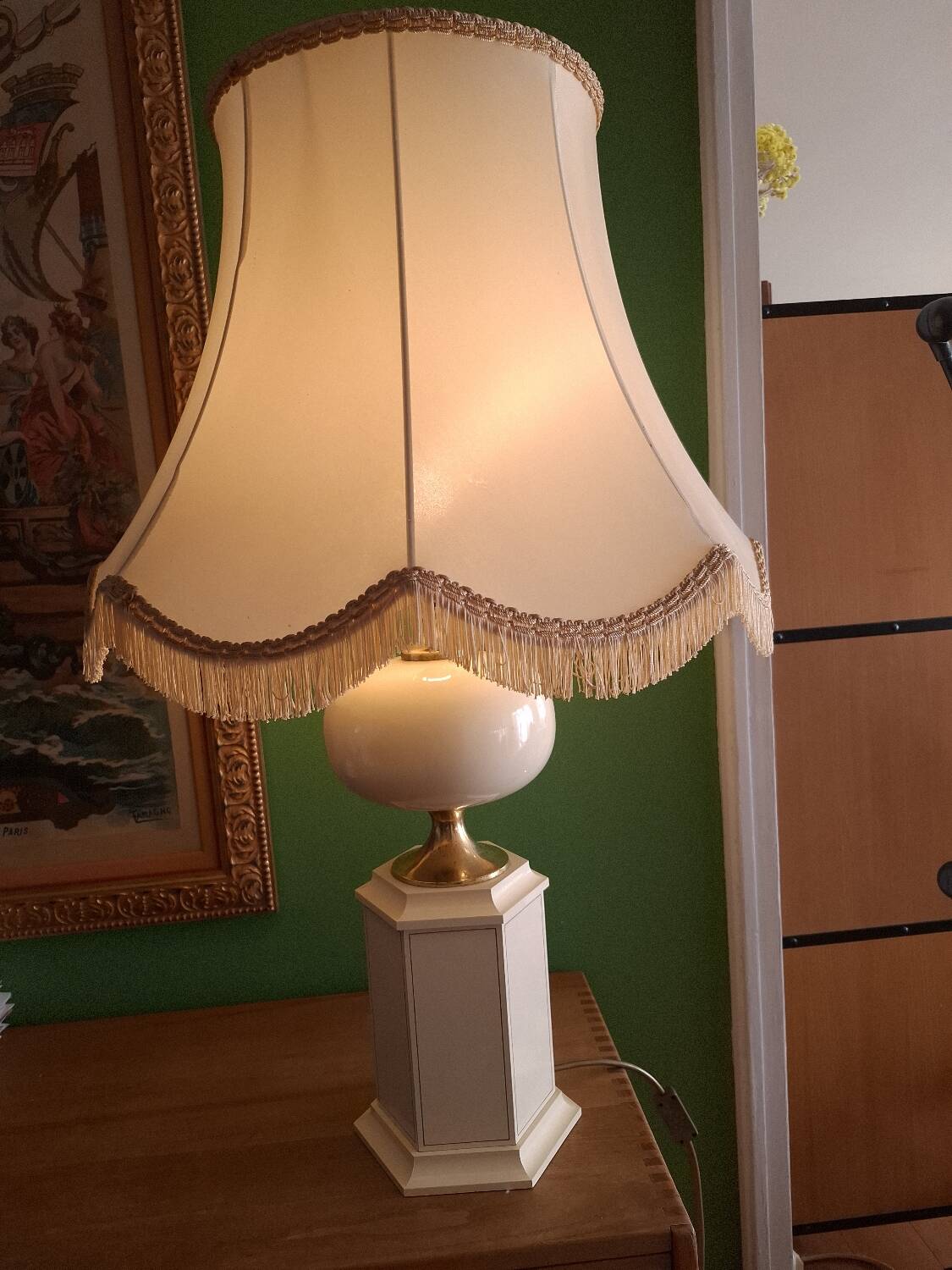 1980s lacquered metal lamp, the Dolphin