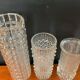 Vintage trio of moulded glass roll vases