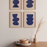 Collection of 4 abstract paintings - paintings signed Eawy