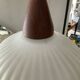 Louis Kalff pendant light in opaline and teak from the 1960s