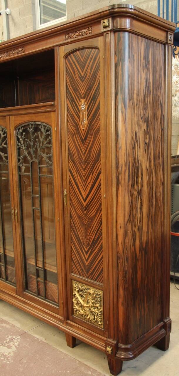 Art Deco period bookcase signed by Jules Cayette Nancy