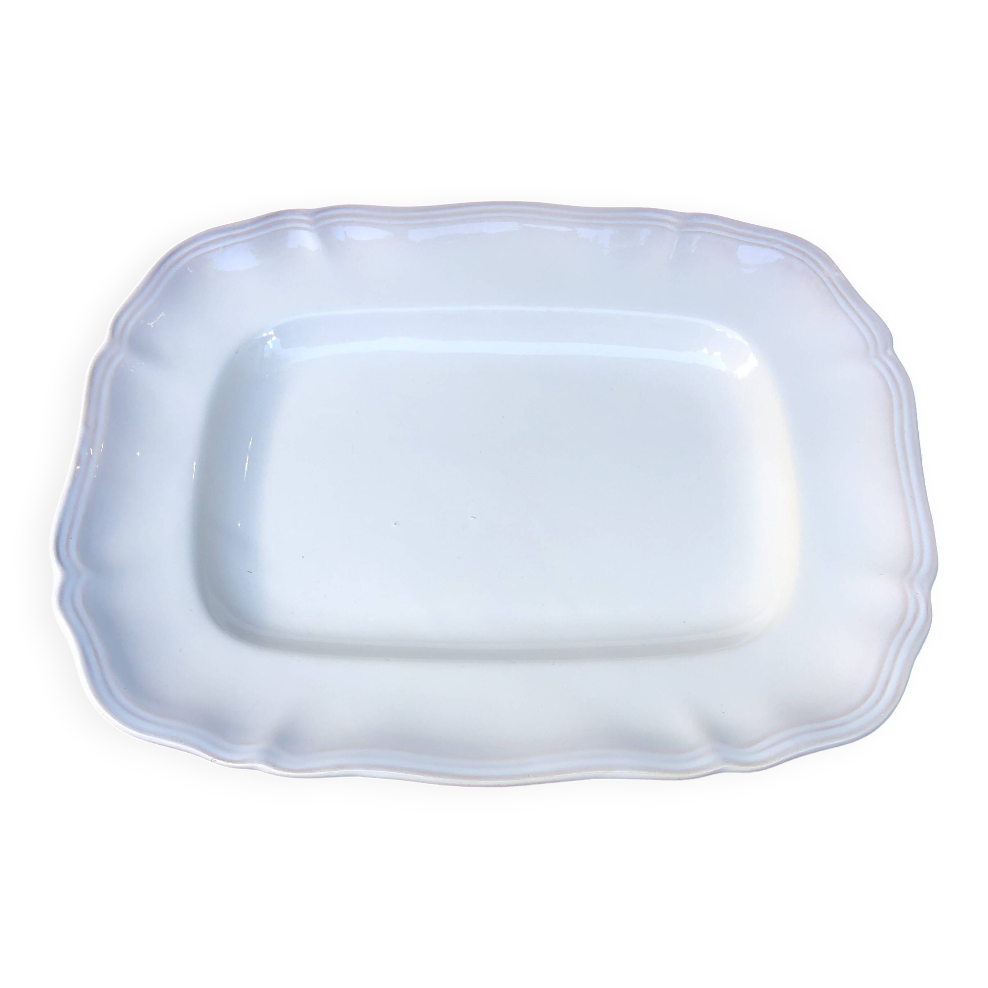 Rectangular dish with gadroons stamped Sarreguemines France, Chambord model