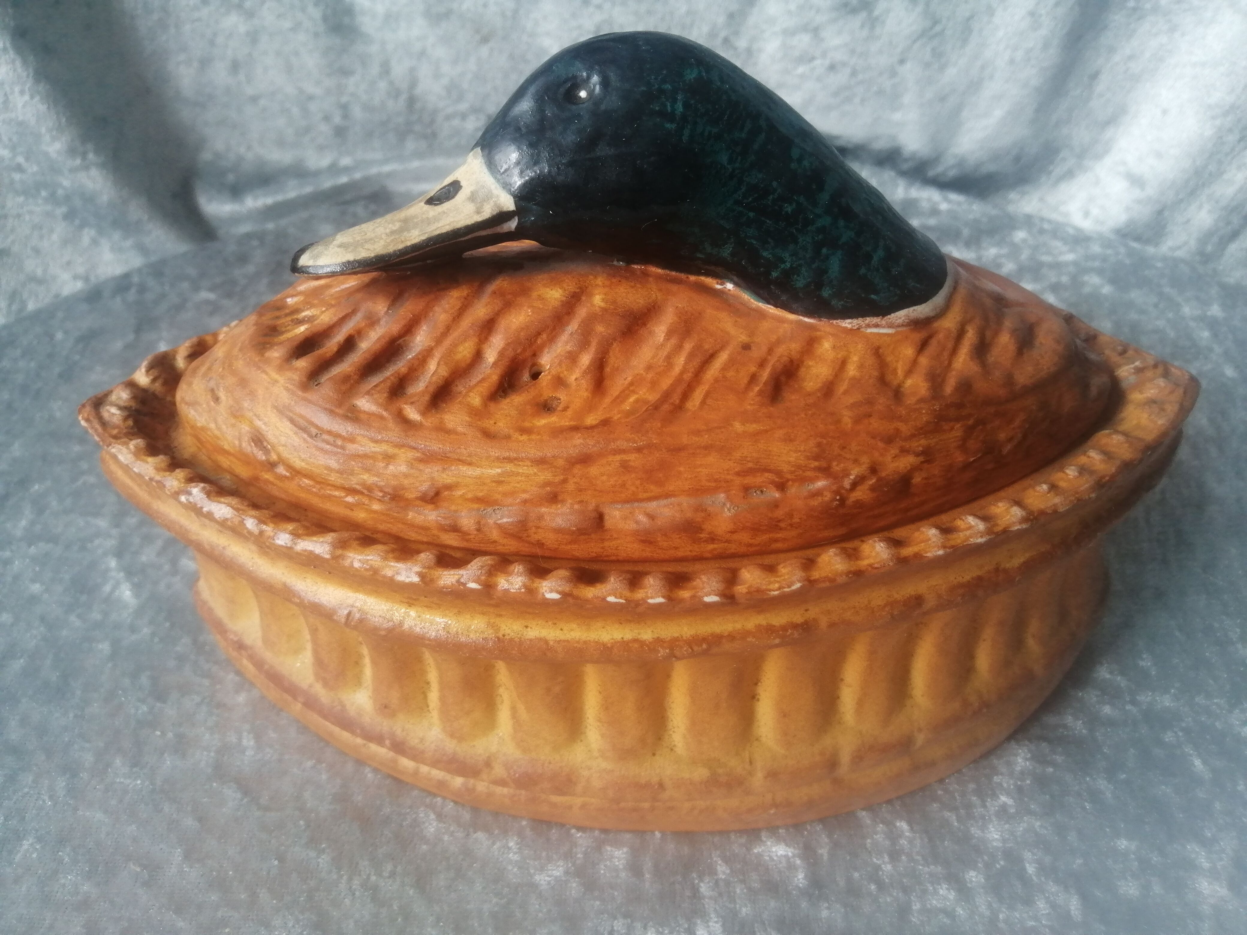 Terrine a paté in limoges porcelain pillivuyt in the shape of a duck