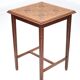 Wood table with marquetry, table with an antique parquet top, antique table.
