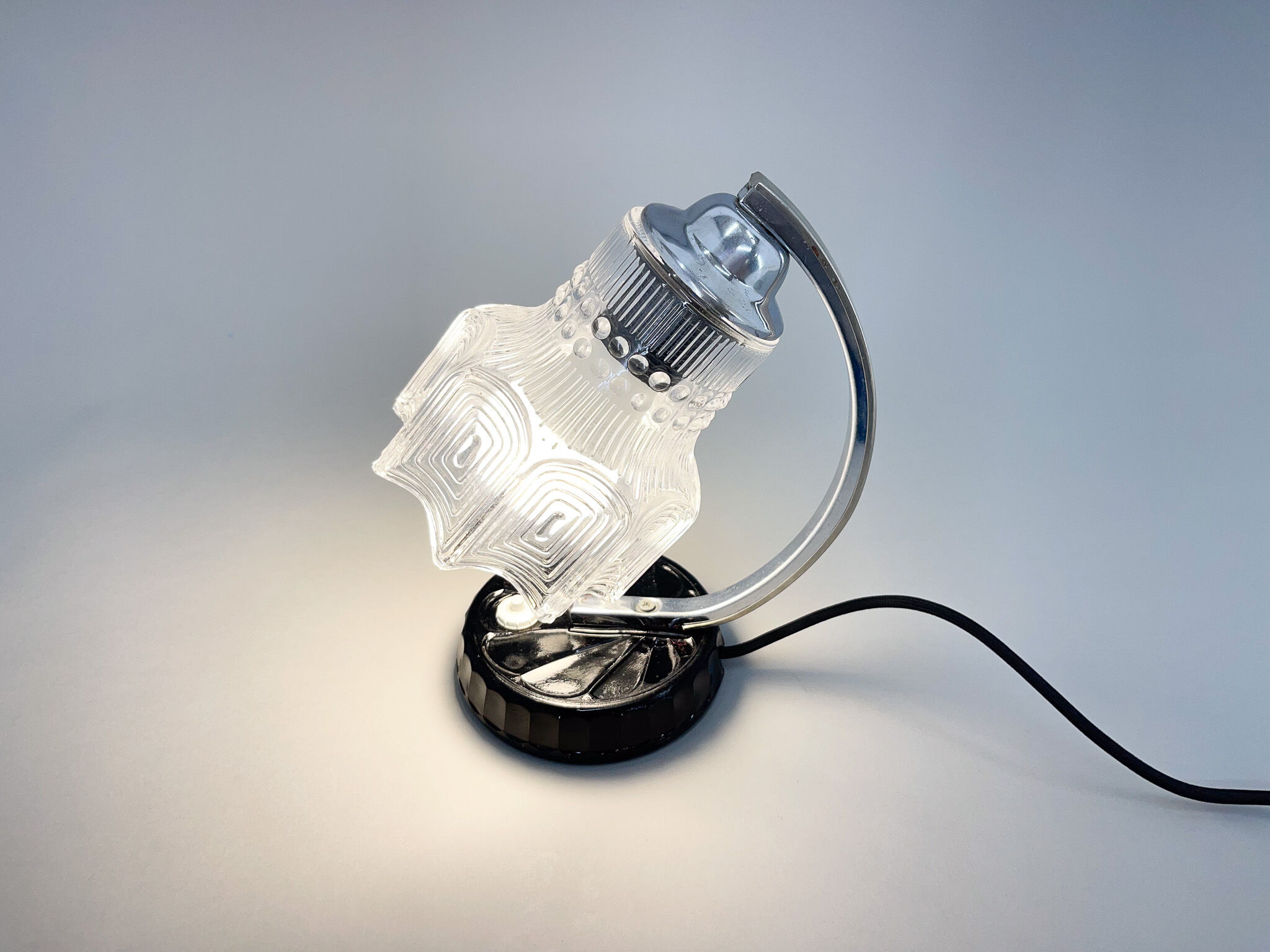 Vintage Table Lamp with Ceramic Base, Czechoslovakia, 1960's