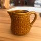 Vintage bistro jug Digoin Sarreguemines woven