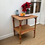 Braided rattan side table