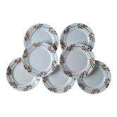 Service of 7 plates in earthenware