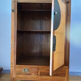 Rosewood, bronze and bamboo wardrobe La Maison Coloniale