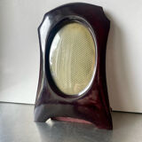 Art deco mahogany wooden frame, measurement 22.5 cm x 15 cm  convex glass  13.5 cm x 8.5 cm