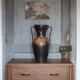 Large stoneware vase from Puisaye, vintage vase, vase with handles, interior decoration