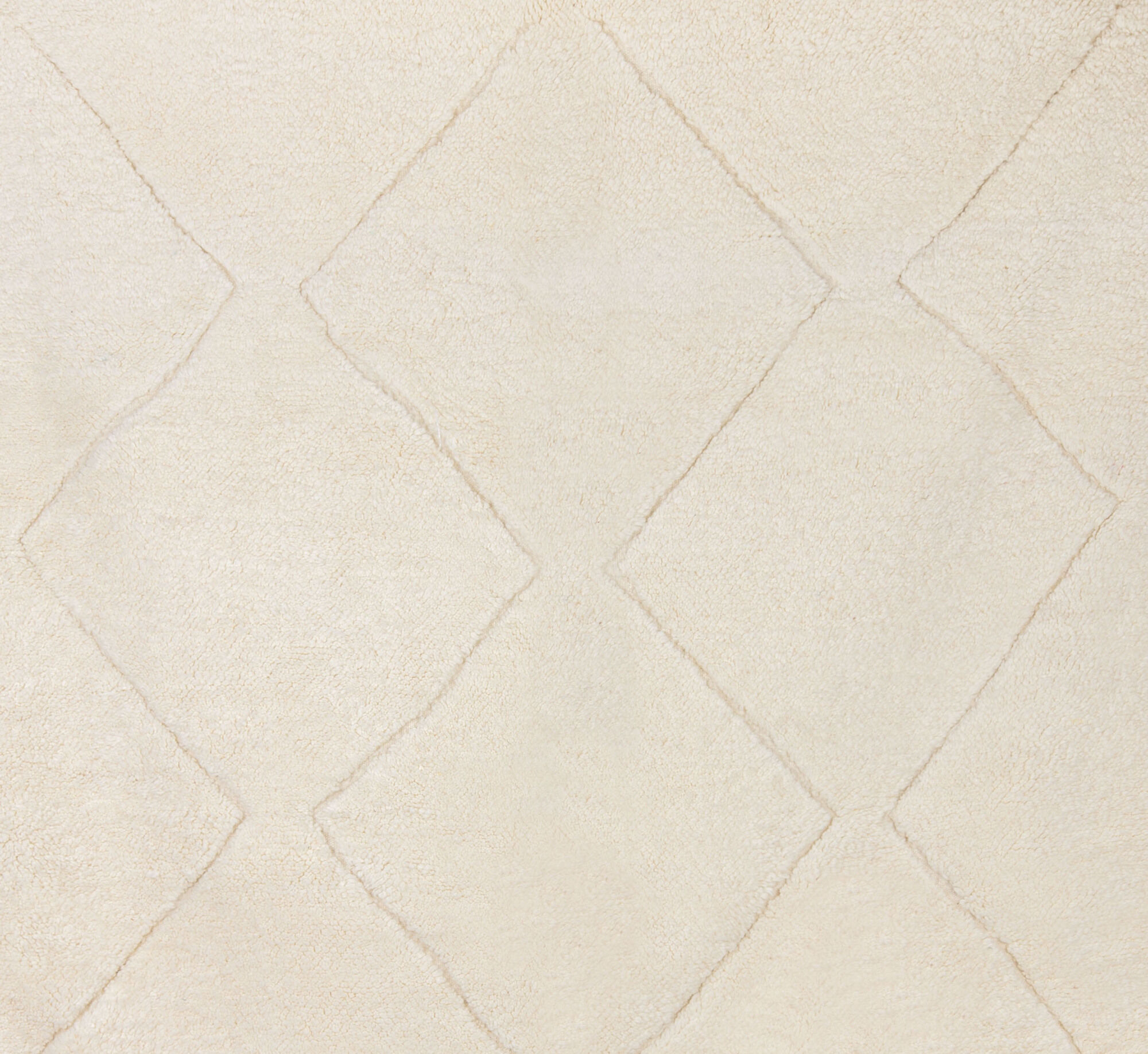 Berber carpet beni ourain ecru with diamonds in relief 308 x 195 cm