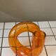 Vase soliflore minimaliste en verre soufflé orange rétro