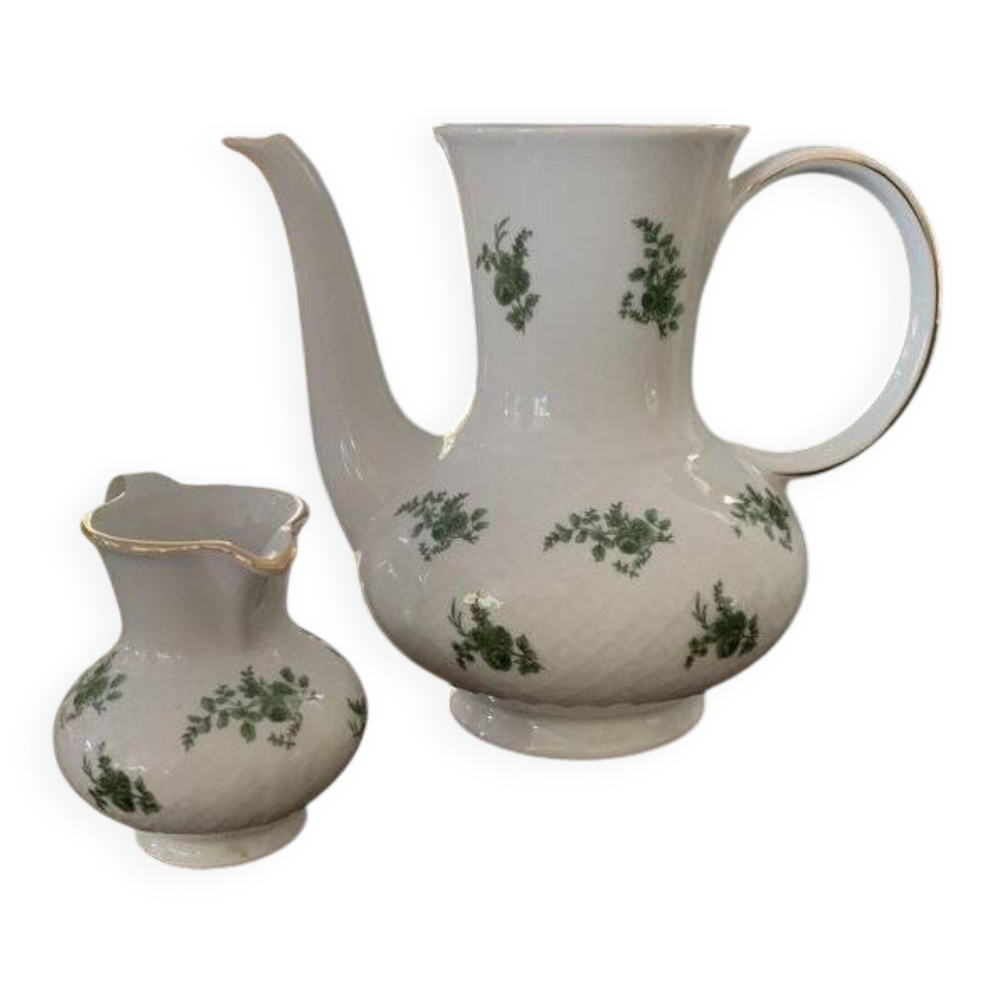 Bavaria Seltmann Weiden green and white porcelain coffee service - set of 2