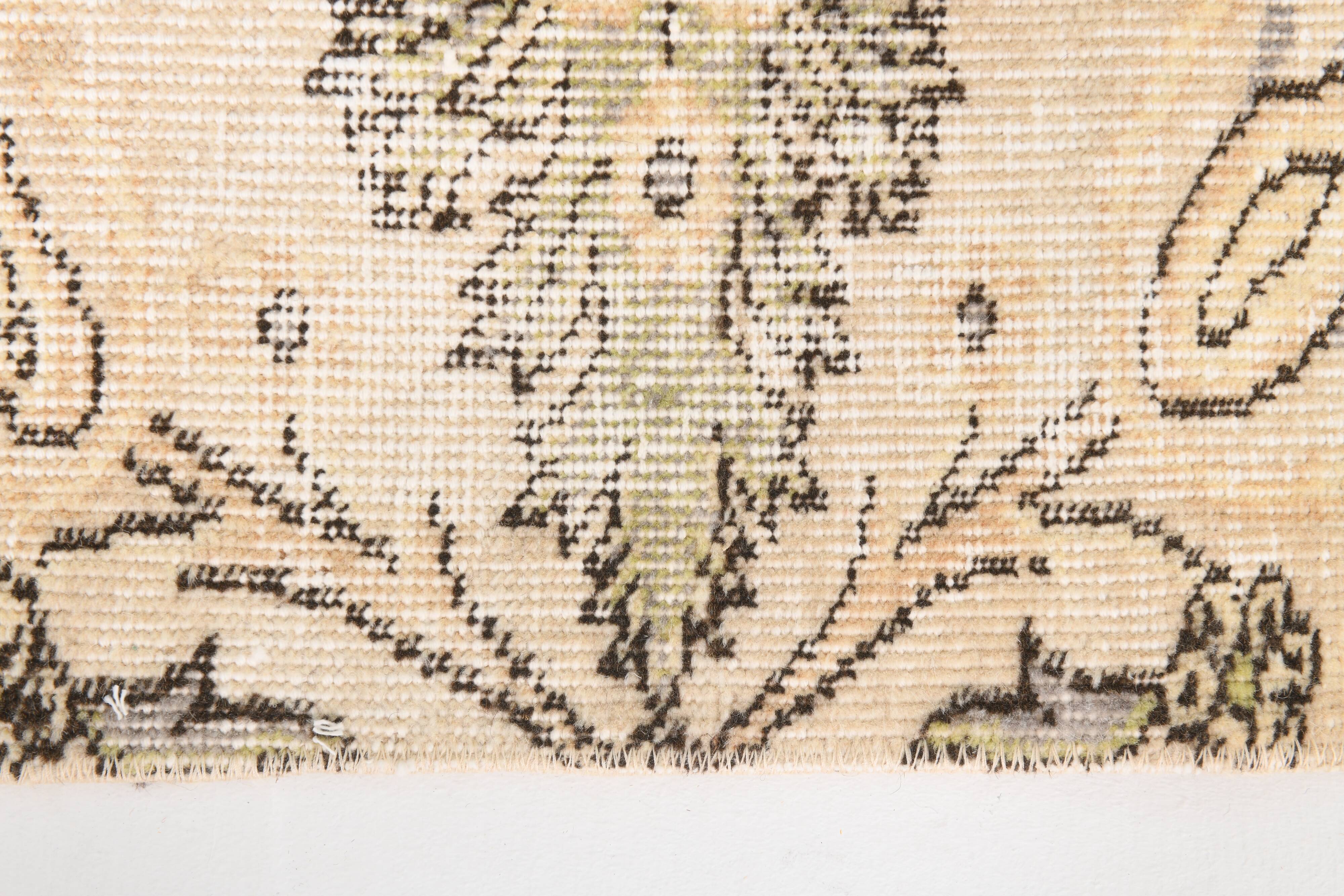 Cream & Light Yellow Turkish Vintage Rug, 215x320Cm