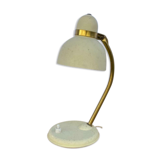 Lampe de bureau 1960 vintage a patine creme inclinable