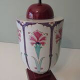Ceramic lamp stand with floral pattern of Art Nouveau inspiration, 1960-1970