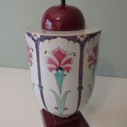 Ceramic lamp stand with floral pattern of Art Nouveau inspiration, 1960-1970