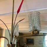 Lustre vintage en laiton et cristal