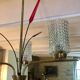 Vintage brass and crystal chandelier