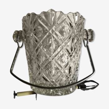 Crystal ice bucket with pliers