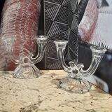 Vintage molded glass candle holders