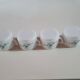 set of 4 vintage arcopal cups with small mysotis blue flowers
