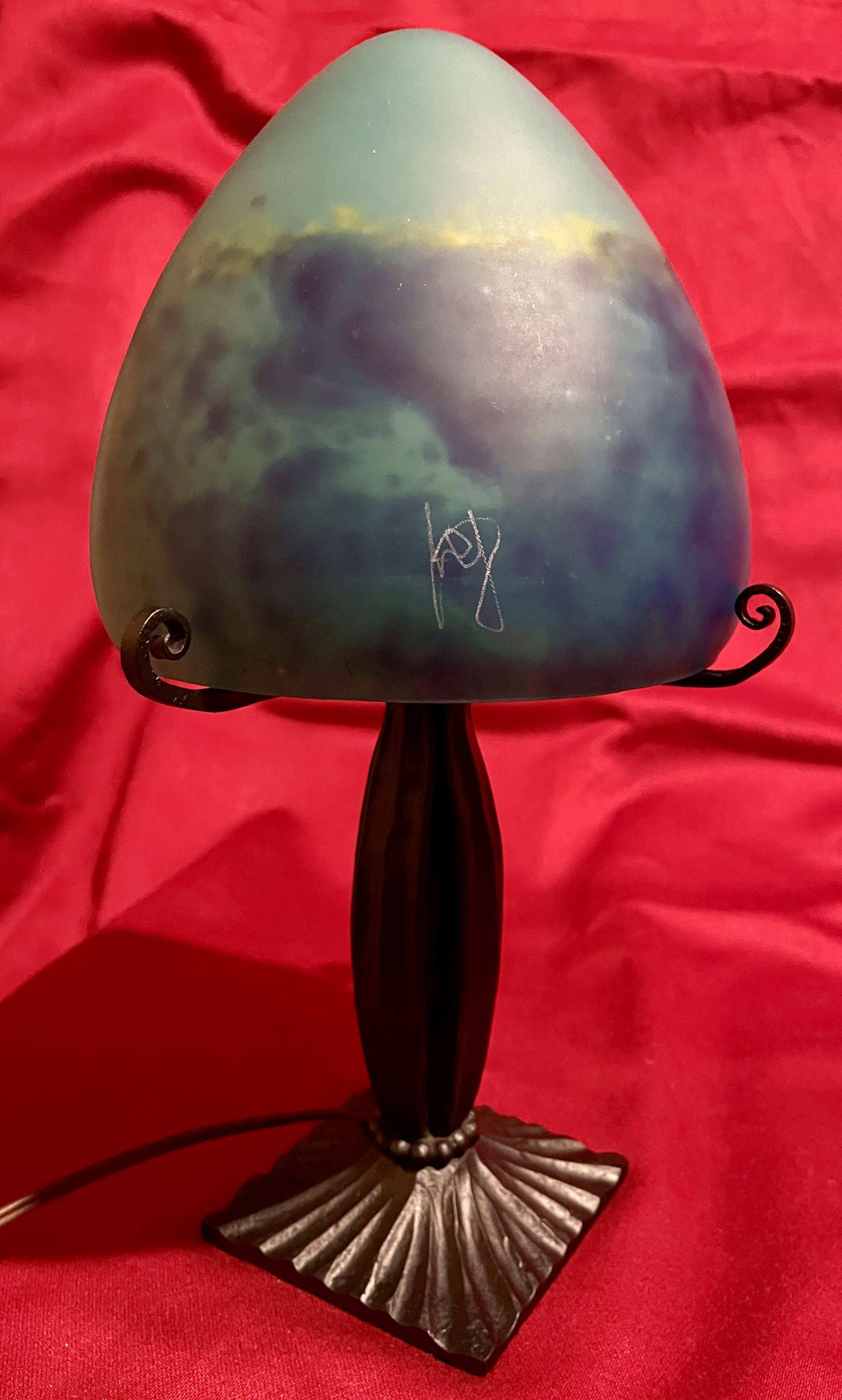 Wrought iron lamp, "TIEF", Art Deco year 1900