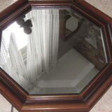 Octagonal wooden mirror  47x47cm
