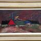 Original Swedish Oil on Panel – “Huts” – Vintage & Framed – 77 × 41 cm