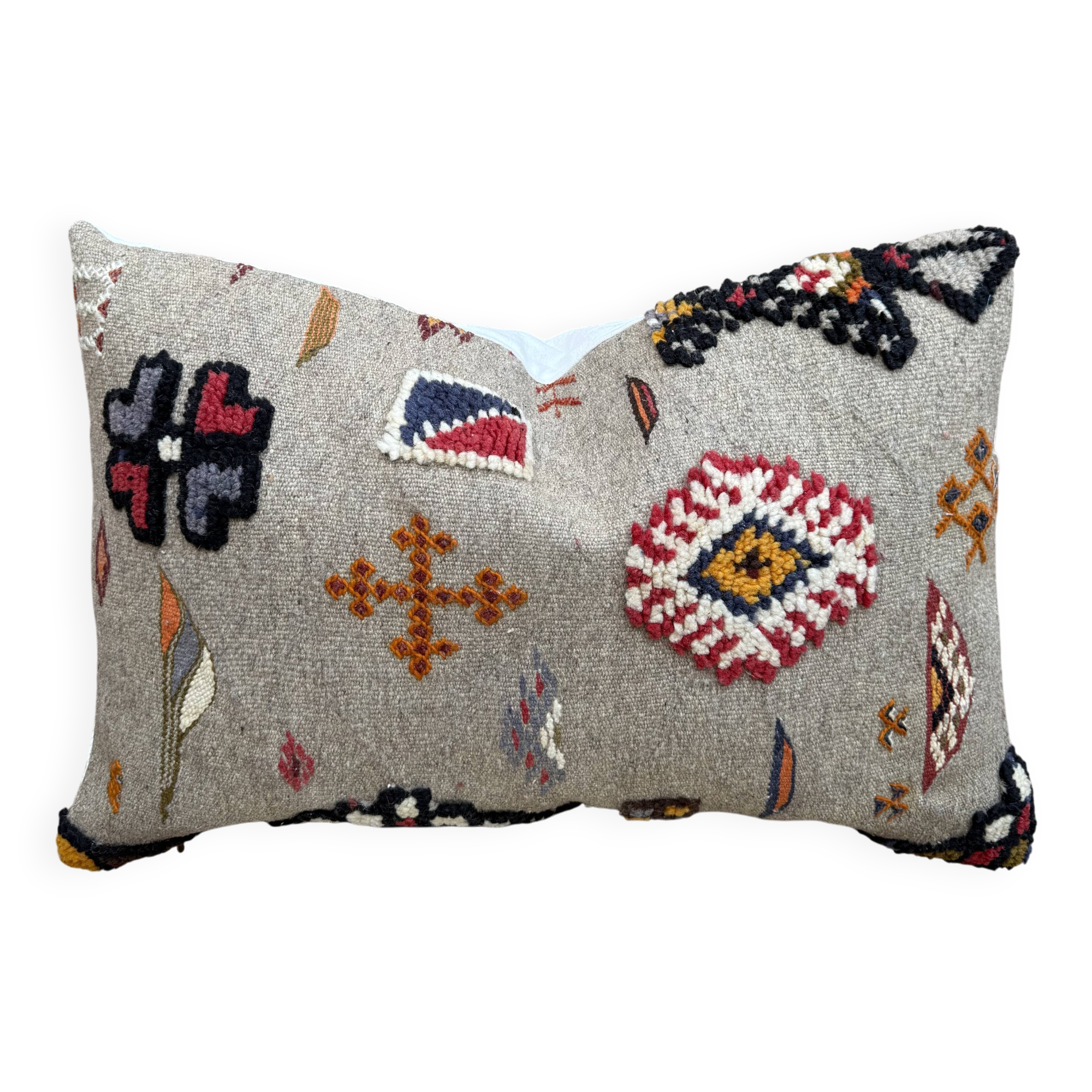 Housse de coussin faite main | Coussin Kilim bohème | Décoration berbère ma
