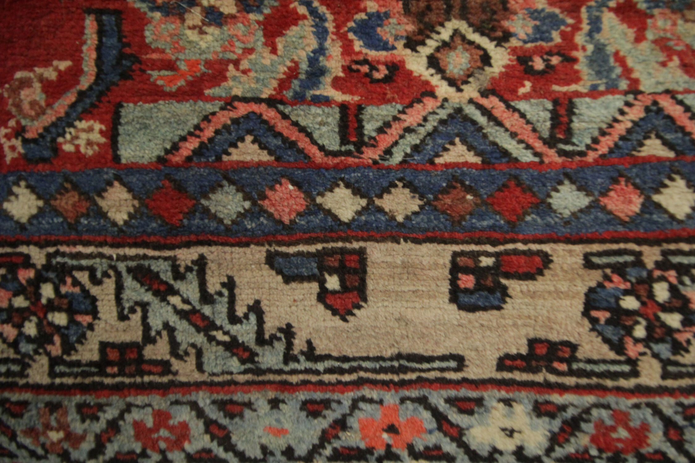 Indian runner rug, long handwoven  mahal carpet  95x447cm