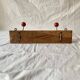 Vintage coat rack - double coat hook - red wooden balls