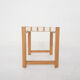 Scandinavian modern wooden stool with white bands, 1970's