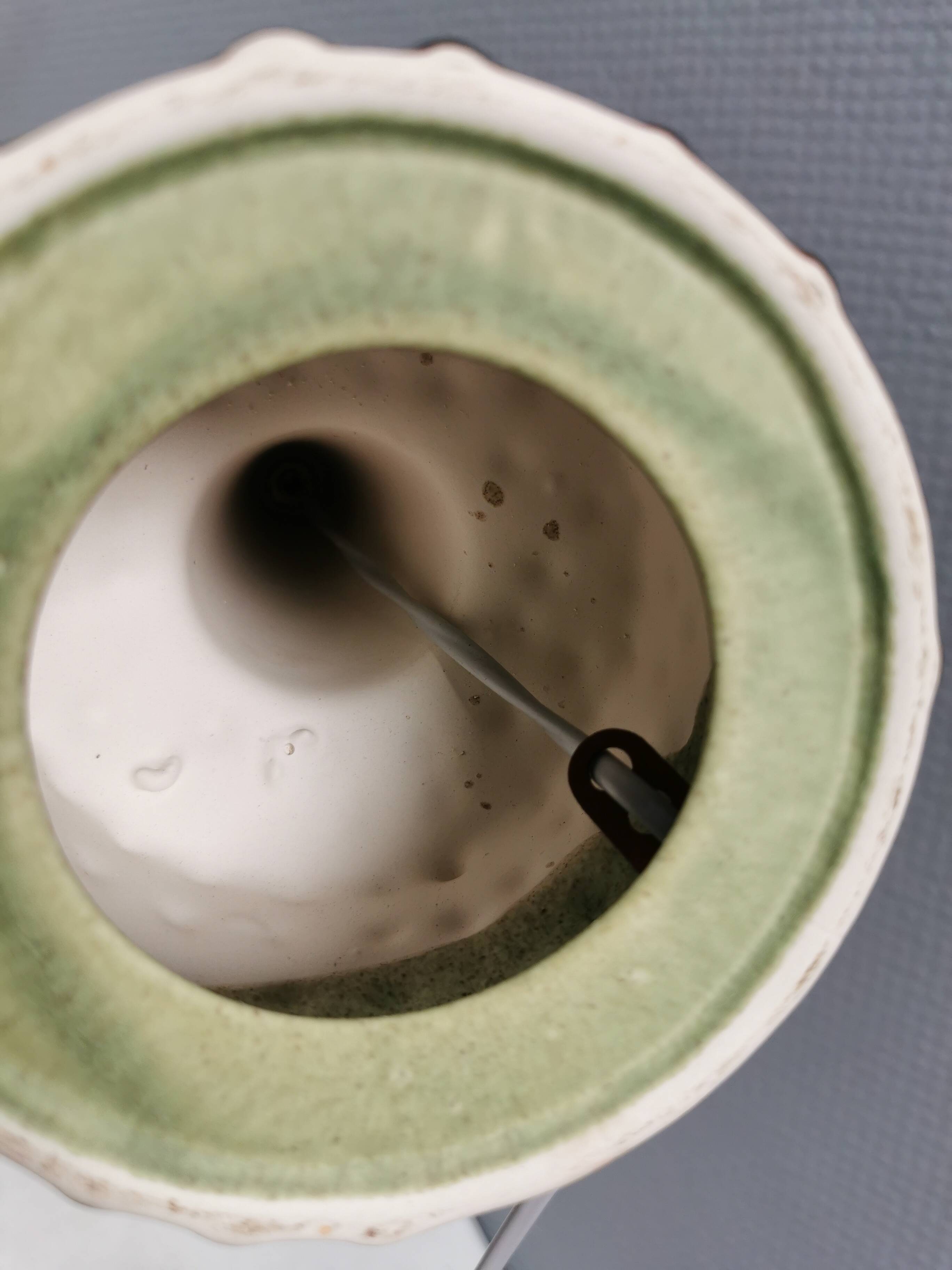 Danish table lamp in ceramic with a beautiful mint green glaze.