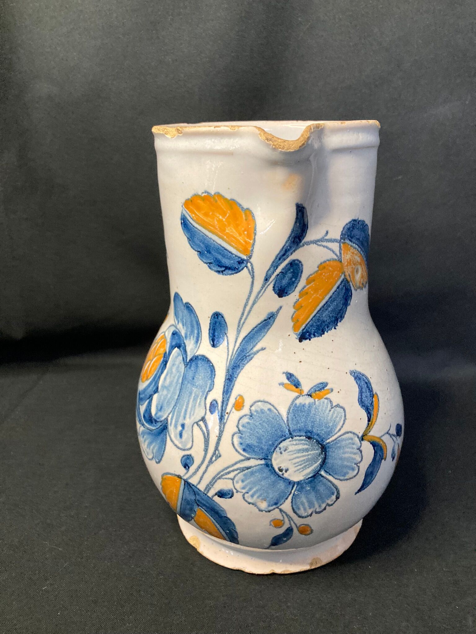 Antique earthenware pitcher from La Rochelle, 18th century