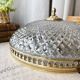 Large vintage ceiling lamp in chiseled glass and brass 34 cm