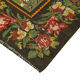 Hand-knotted vintage rose black kilim 192 cm x 240 cm - 23428