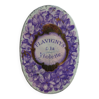 Empty vintage Flavigny violet candy box